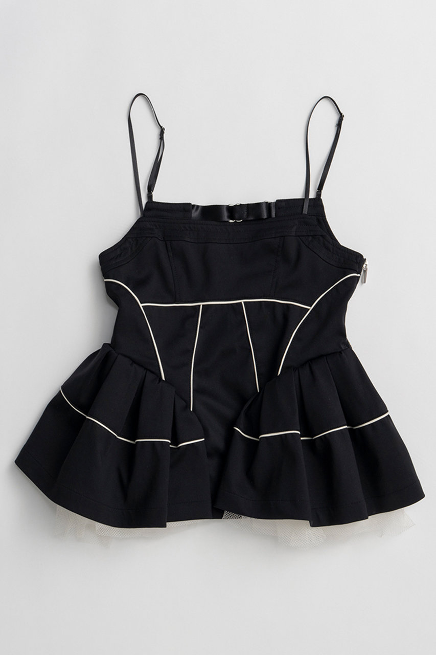 メゾンスペシャル/MAISON SPECIALの【予約販売】Piping Peplum Tunic/パイピングペプラムチュニック(BLK(ブラック)/21261315212)