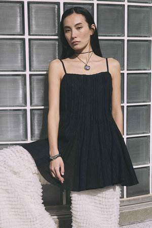 メゾンスペシャル/MAISON SPECIALの【予約販売】Knife Pleat Mini Dress/ナイフプリーツミニワンピース(110500/110501)