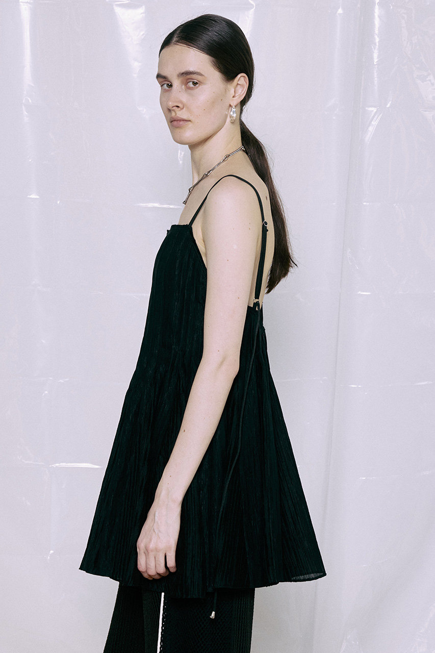 MAISON SPECIAL ネイビー ストライプ ミニワンピース MAISON SPECIAL(メゾンスペシャル)｜Knife Pleat Mini Dress/ナイフ