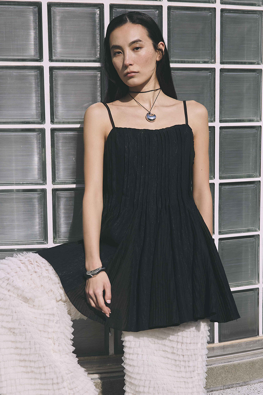 MAISON SPECIAL ネイビー ストライプ ミニワンピース MAISON SPECIAL(メゾンスペシャル)｜Knife Pleat Mini Dress/ナイフ