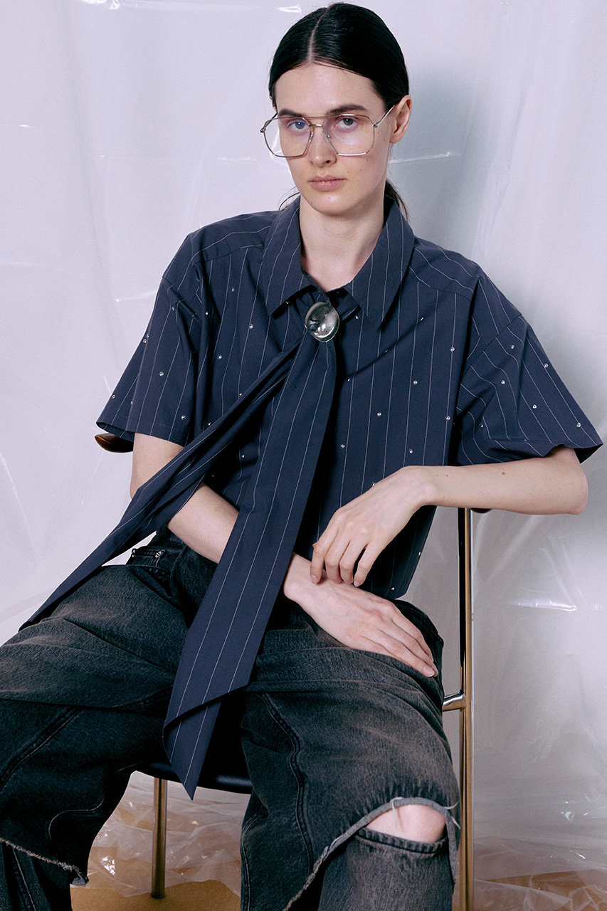MAISON SPECIAL(メゾンスペシャル)｜Studded Half-Sleeve Bow Tie