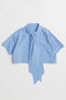 【予約販売】Studded Half-Sleeve Bow Tie Shirt/スタッズハーフスリーブボウタイシャツ メゾンスペシャル/MAISON SPECIAL BLU(ブルー)