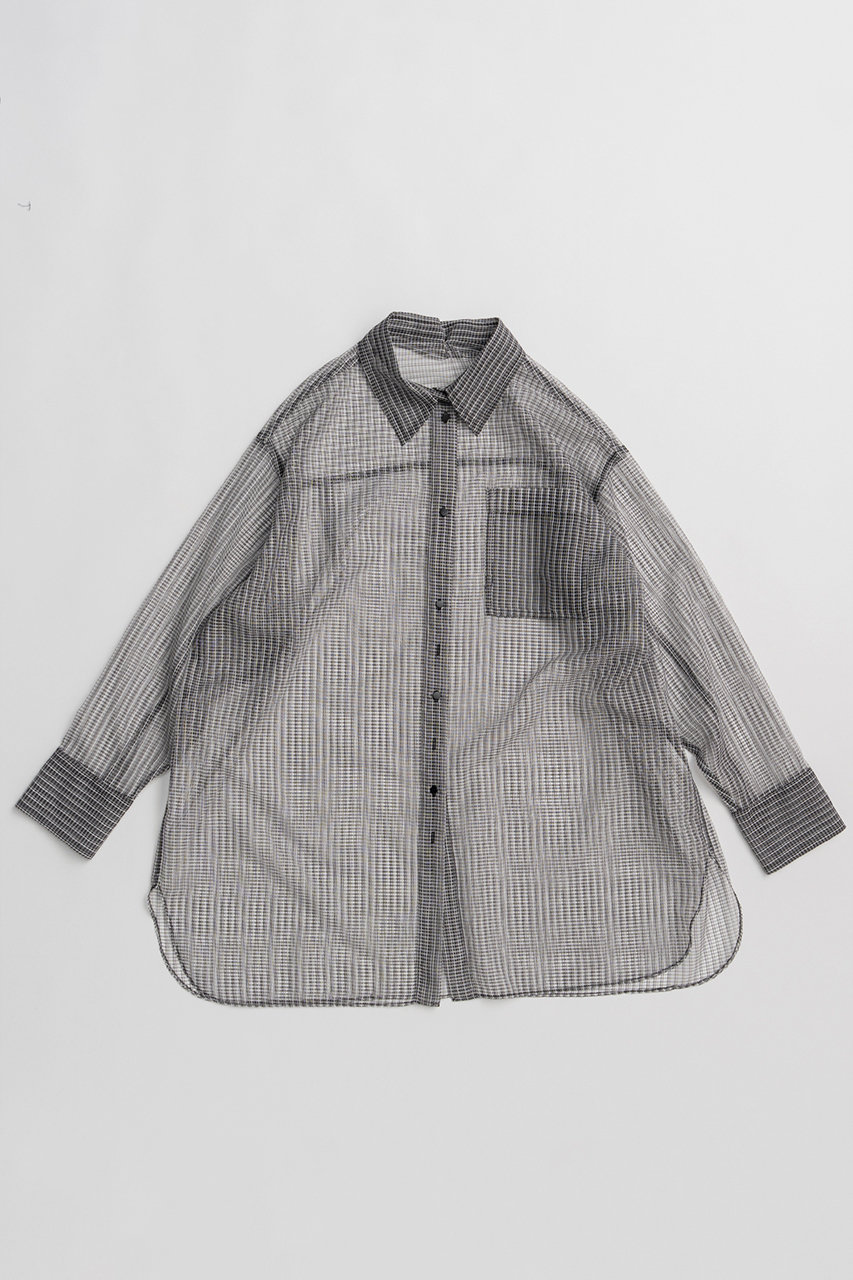 メゾンスペシャル/MAISON SPECIALの【予約販売】2WAY Sheer Shirt/2WAYシアーシャツ(BLK(ブラック)/21261315311)