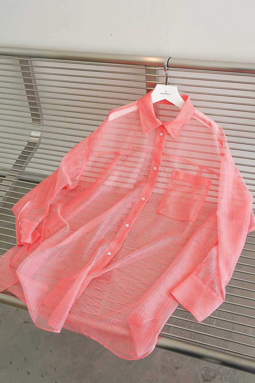 メゾンスペシャル/MAISON SPECIALの【予約販売】2WAY Sheer Shirt/2WAYシアーシャツ(PNK(ピンク)/21261315311)
