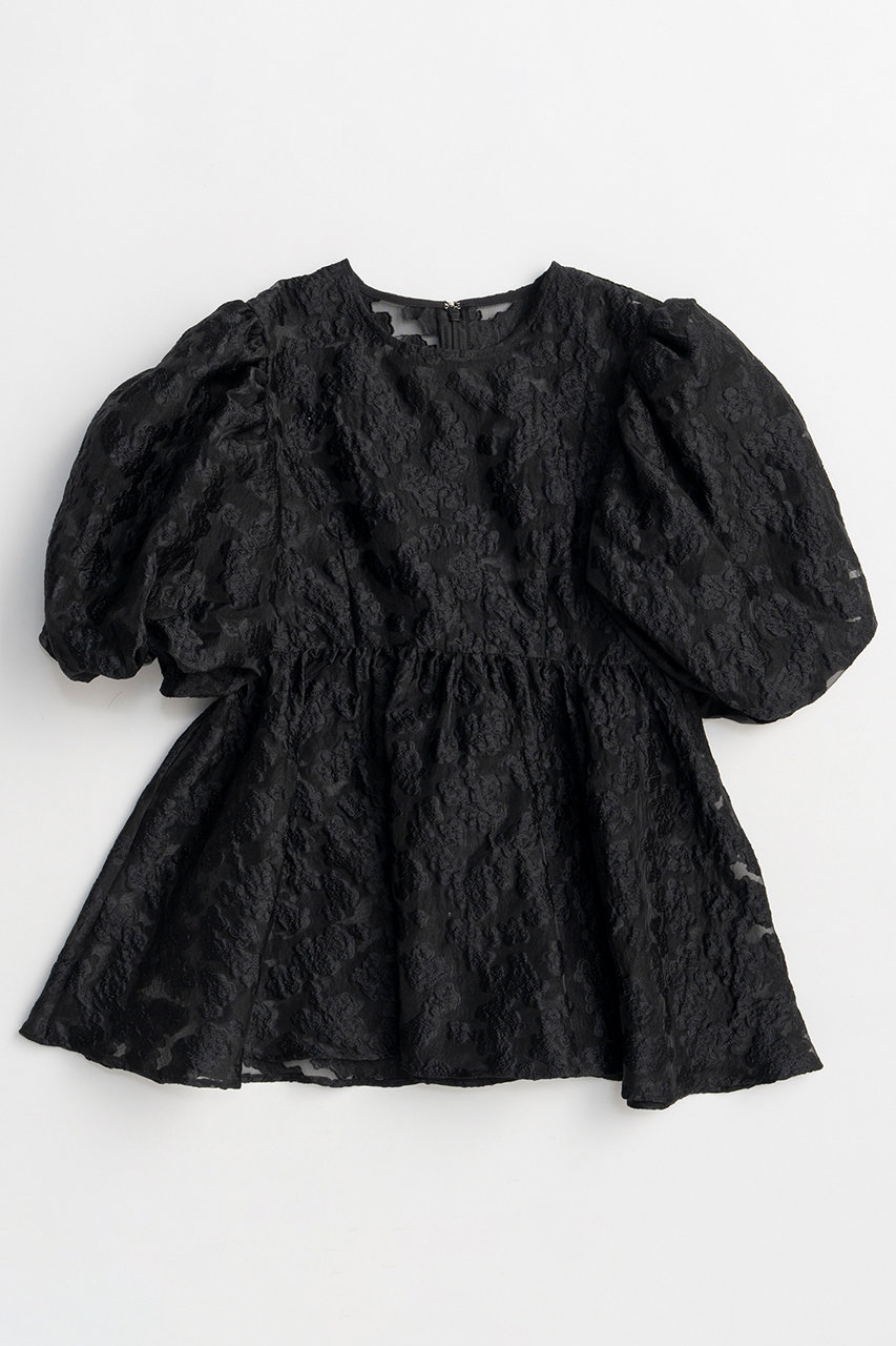 メゾンスペシャル/MAISON SPECIALの【予約販売】Sheer Flower Jacquard Blouse/シアーフラワージャガードブラウス(BLK(ブラック)/21261316304)