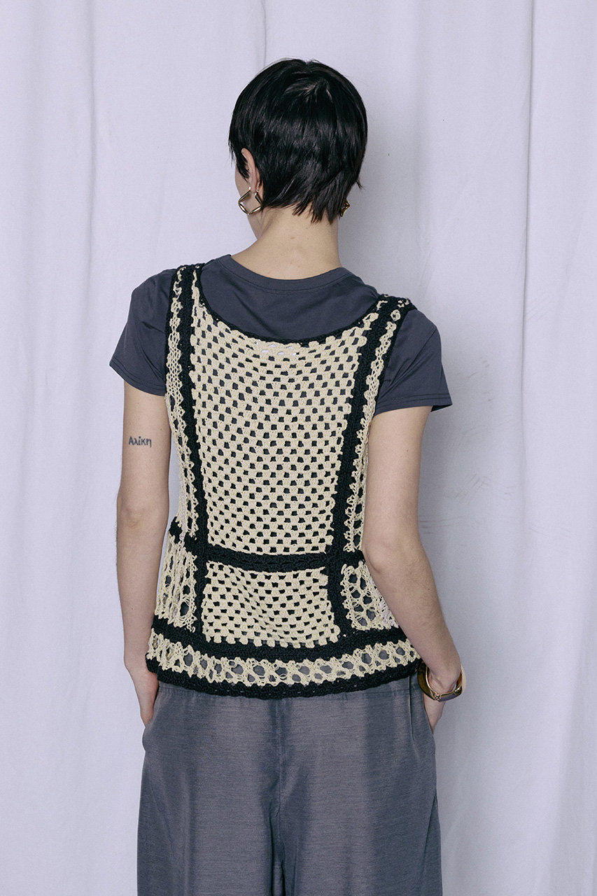 MAISON SPECIAL(メゾンスペシャル)｜Crochet Vest/クロシェベスト/LIME