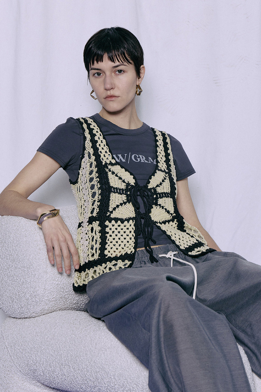 MAISON SPECIAL(メゾンスペシャル)｜Crochet Vest/クロシェベスト/LIME