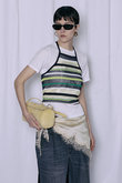 Border American Sleeve Knit Tank/ボーダーアメスリニットタンク