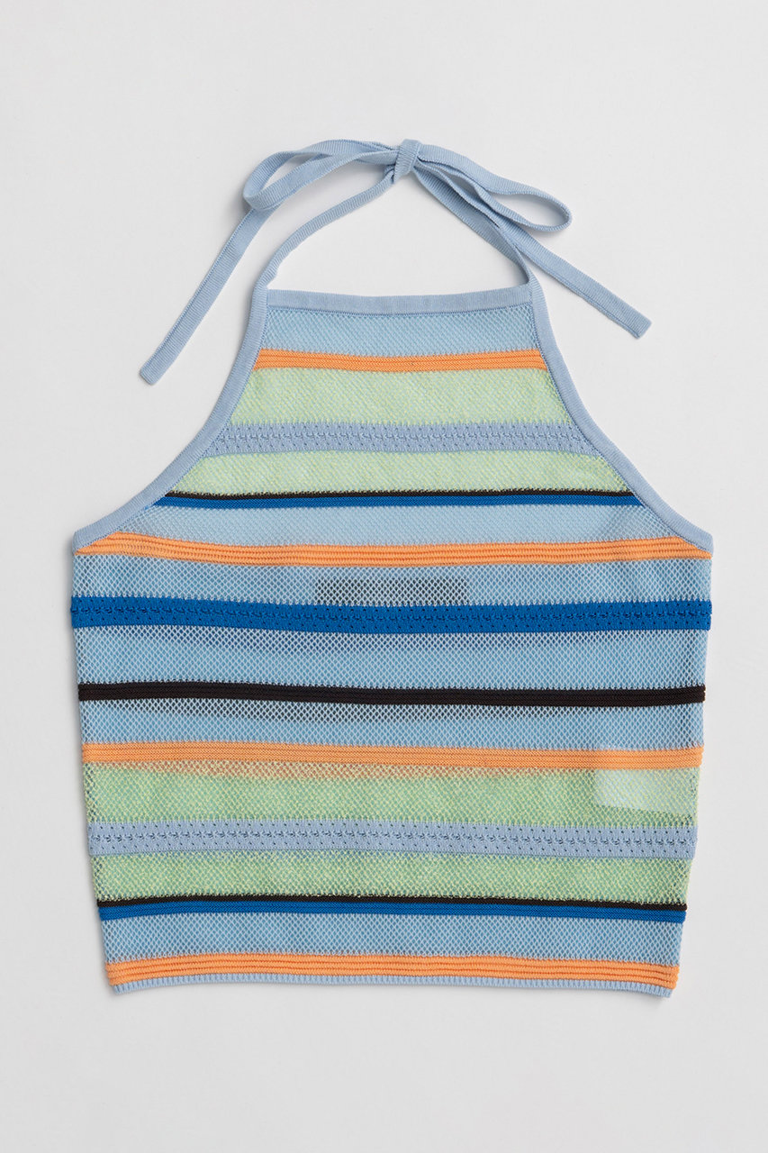 メゾンスペシャル/MAISON SPECIALの【予約販売】Border American Sleeve Knit Tank/ボーダーアメスリニットタンク(BLU(ブルー)/21261366303)