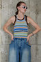 【予約販売】Border American Sleeve Knit Tank/ボーダーアメスリニットタンク メゾンスペシャル/MAISON SPECIAL