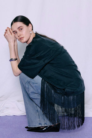 メゾンスペシャル/MAISON SPECIALの【予約販売】Fringe Cupra Jersey T-Shirt/フリンジキュプラジャージTシャツ