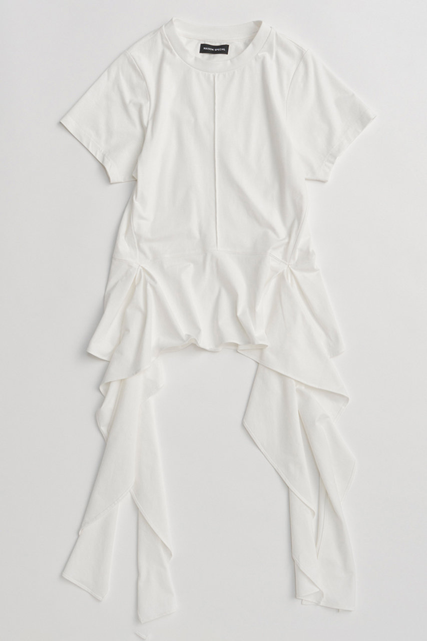 メゾンスペシャル/MAISON SPECIALの【予約販売】Ruffle Hem T-Shirt/ラッフルヘムTシャツ(WHT(ホワイト)/21261415209)