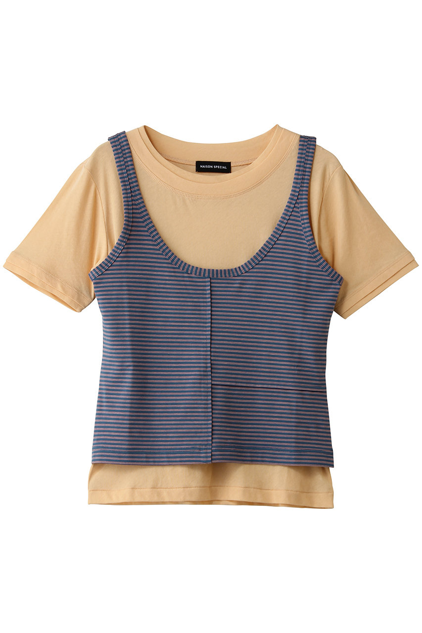 MAISON SPECIAL Layered Color Compact T-Shirt/レイヤードカラーコンパクトTシャツ (ORG(オレンジ), FREE) メゾンスペシャル ELLE SHOP