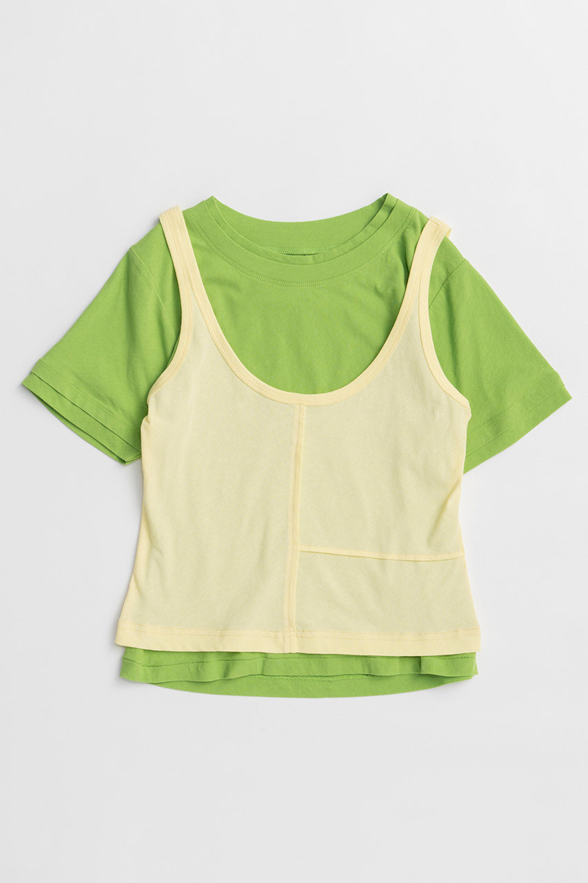 メゾンスペシャル/MAISON SPECIALの【予約販売】Layered Color Compact T-Shirt/レイヤードカラーコンパクトTシャツ(GRN(グリーン)/21261415211)