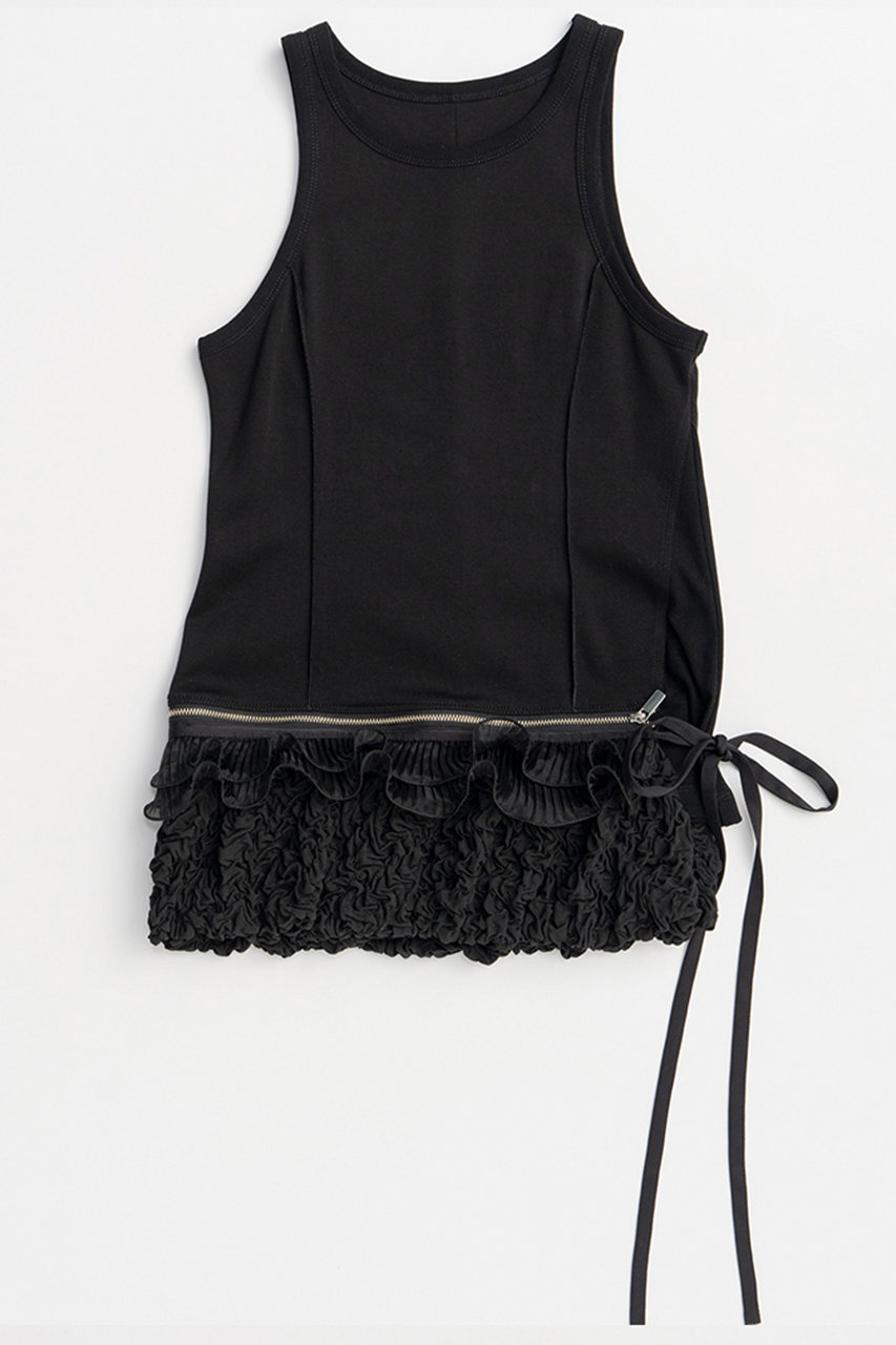 メゾンスペシャル/MAISON SPECIALの【予約販売】2WAY Balloon Peplum Tank Top/2WAYバルーンペプラムタンクトップ(BLK(ブラック)/21261415303)