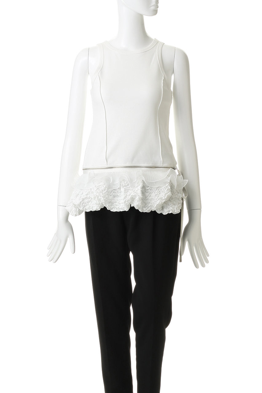 Maison Special フリル付きホワイトタンクトップ MAISON SPECIAL(メゾンスペシャル)｜【予約販売】2WAY Balloon Peplum