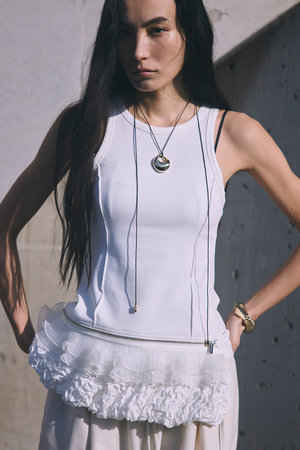 メゾンスペシャル/MAISON SPECIALの【予約販売】2WAY Balloon Peplum Tank Top/2WAYバルーンペプラムタンクトップ(110100/110101)