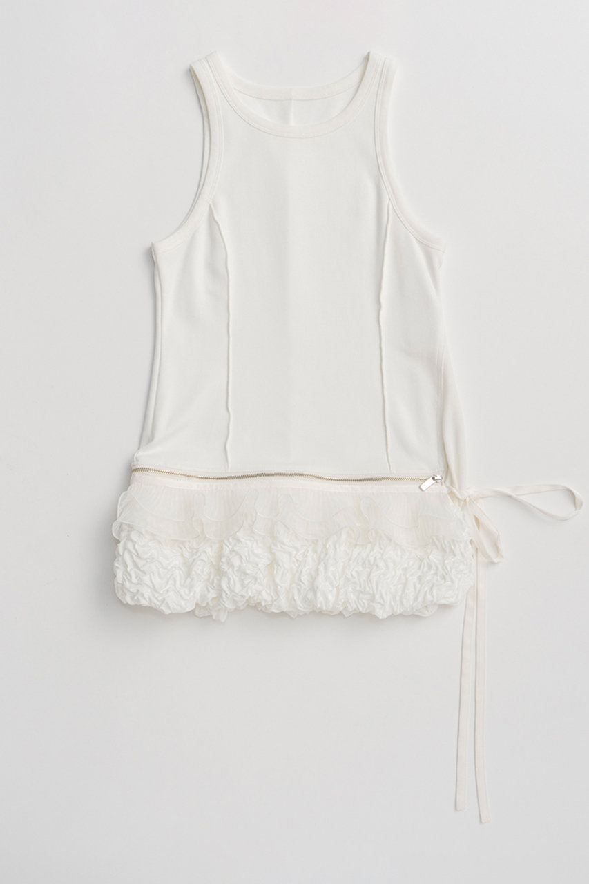 メゾンスペシャル/MAISON SPECIALの【予約販売】2WAY Balloon Peplum Tank Top/2WAYバルーンペプラムタンクトップ(WHT(ホワイト)/21261415303)