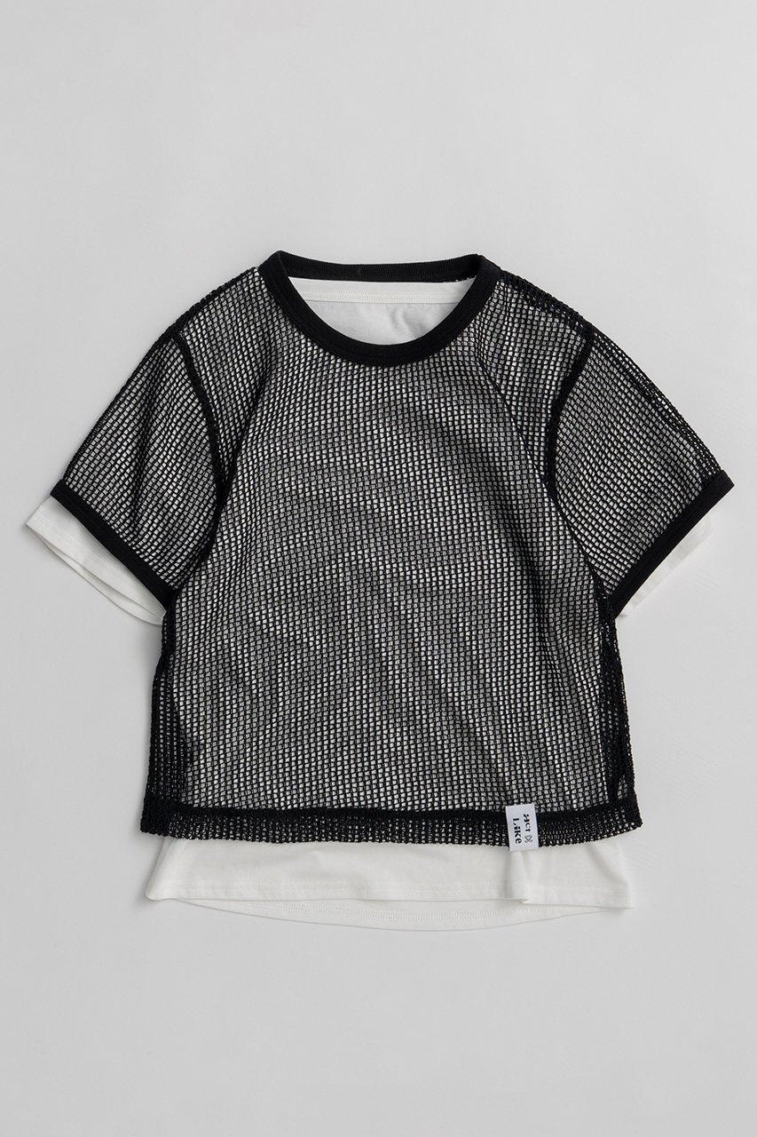 メゾンスペシャル/MAISON SPECIALの【予約販売】Mesh Layered T-Shirt/メッシュレイヤードTシャツ(BLK(ブラック)/21261415311)