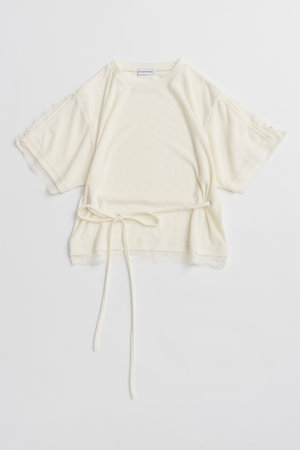メゾンスペシャル/MAISON SPECIALの【予約販売】2WAY Lace Trim Pile T-Shirt/2WAYレーストリムパイルTシャツ(110100/110102)