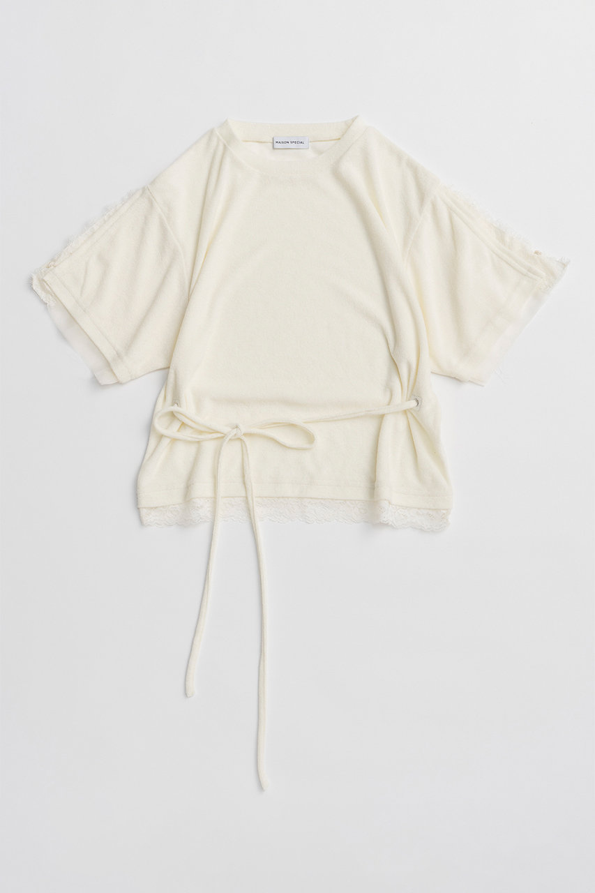 MAISON SPECIAL(メゾンスペシャル)|2WAY Lace Trim Pile T-Shirt/2WAY MAISON SPECIAL(メゾンスペシャル)|2WAY Lace Trim Pile T-Shirt/2WAY