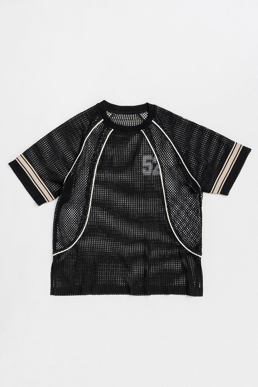 メゾンスペシャル/MAISON SPECIALのNumbering Mesh T-Shirt/ナンバリングメッシュTシャツ(BLK(ブラック)/21261415701)