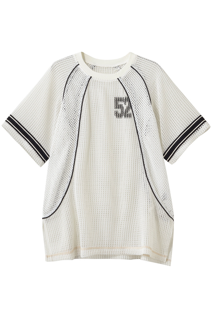 メゾンスペシャル/MAISON SPECIALのNumbering Mesh T-Shirt/ナンバリングメッシュTシャツ(WHT(ホワイト)/21261415701)