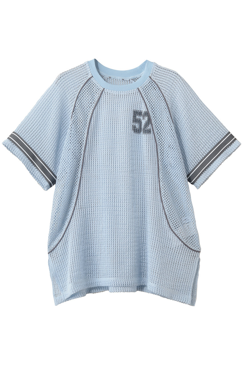 MAISON SPECIAL Numbering Mesh T-Shirt/ナンバリングメッシュTシャツ (BLU(ブルー), FREE) メゾンスペシャル ELLE SHOP