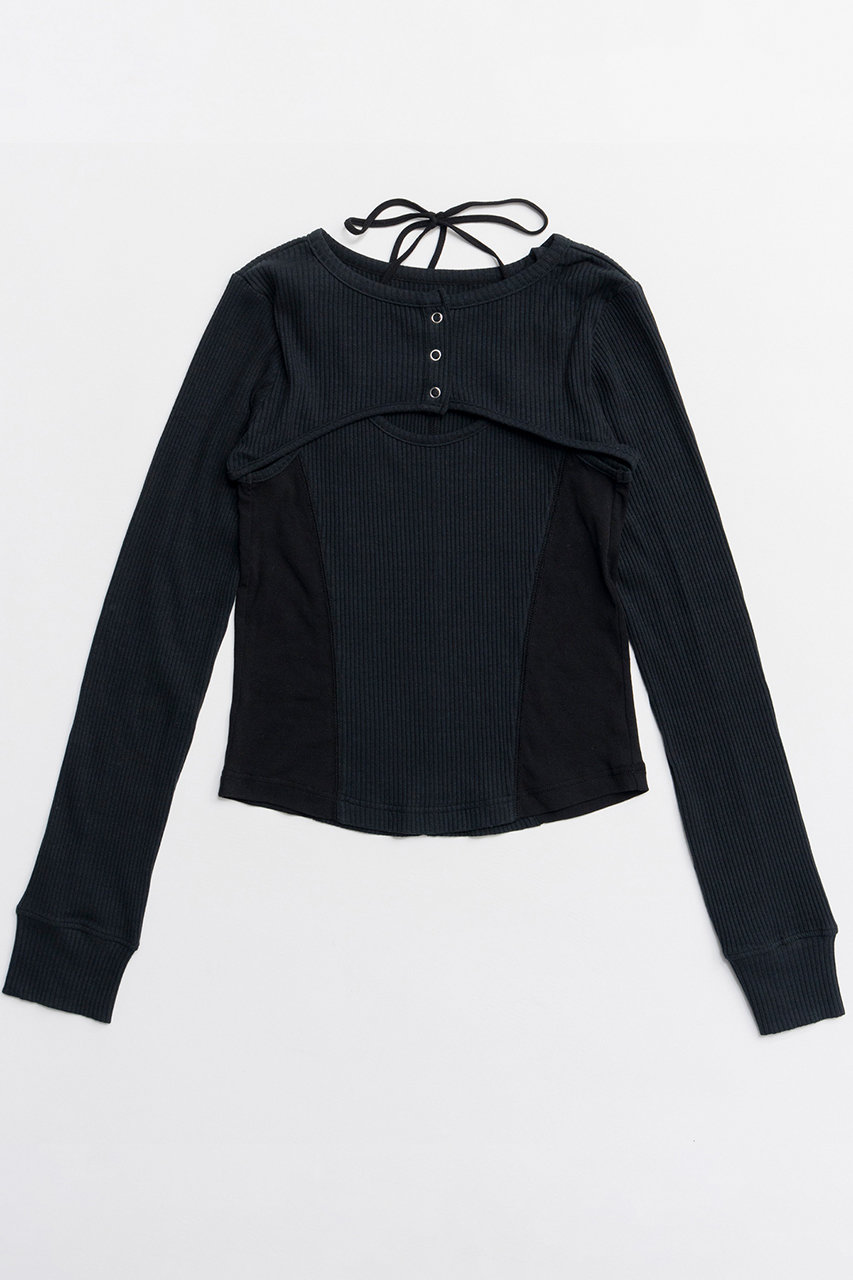 メゾンスペシャル/MAISON SPECIALの【予約販売】Bolero Combo Tank Top/ボレロコンビタンクトップ(BLK(ブラック)/21261415702)