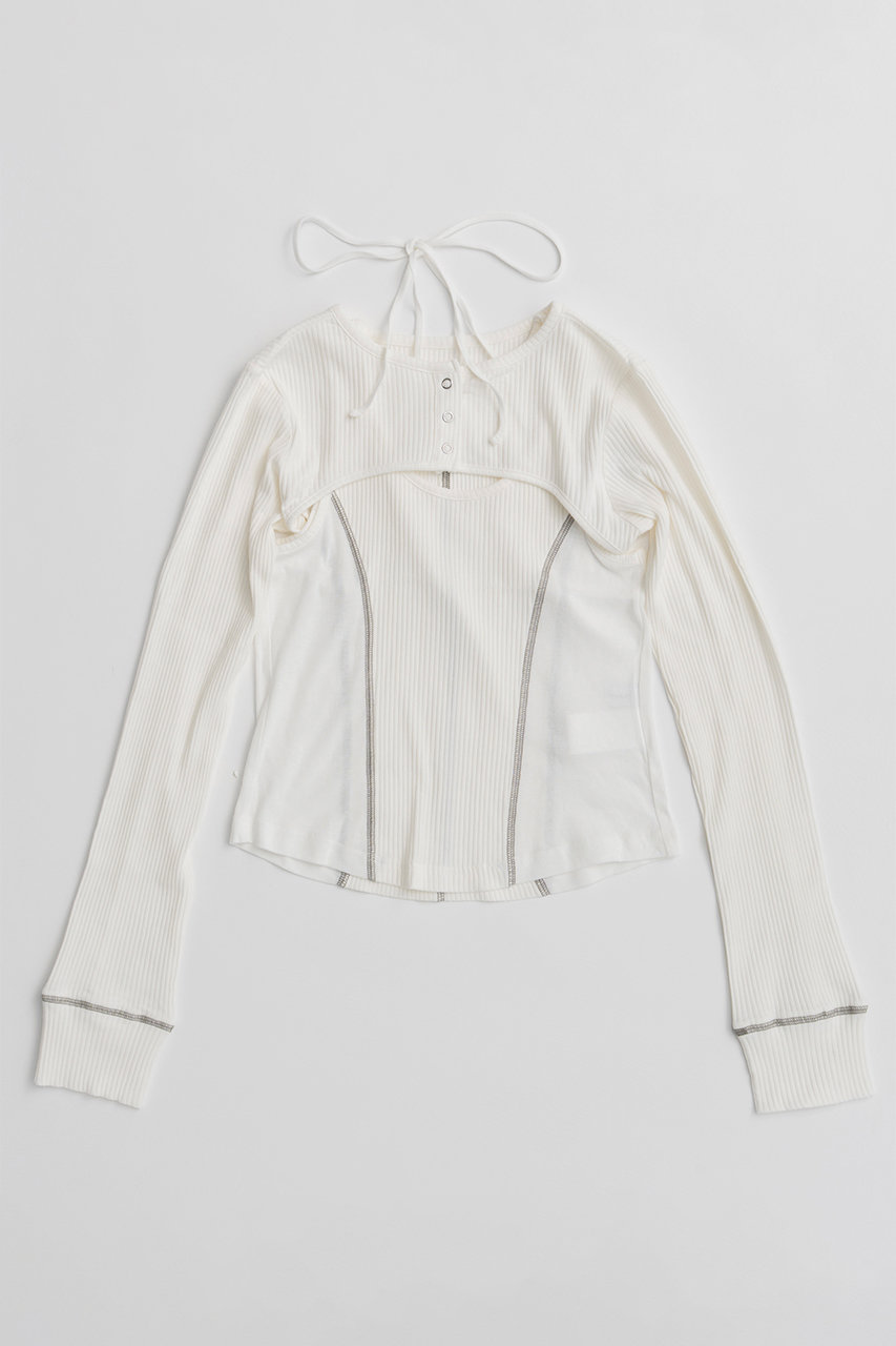 メゾンスペシャル/MAISON SPECIALの【予約販売】Bolero Combo Tank Top/ボレロコンビタンクトップ(WHT(ホワイト)/21261415702)