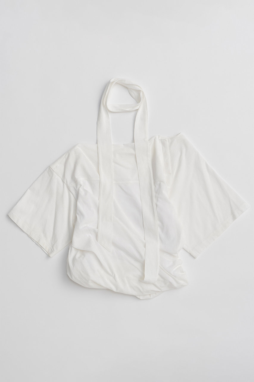 メゾンスペシャル/MAISON SPECIALの【予約販売】Tie Detail 2WAY Twist T-Shirt/タイ付2WAYツイストTシャツ(WHT(ホワイト)/21261415707)