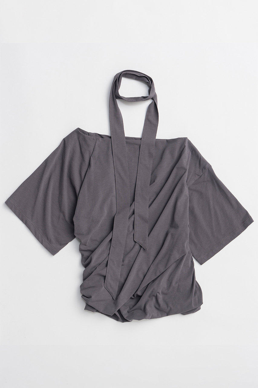 メゾンスペシャル/MAISON SPECIALの【予約販売】Tie Detail 2WAY Twist T-Shirt/タイ付2WAYツイストTシャツ(C.GRY(チャコールグレー)/21261415707)
