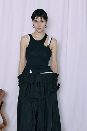 メゾンスペシャル/MAISON SPECIALの【予約販売】Motif Layered Tank Top/モチーフ付レイヤードタンクトップ(110100/110101)