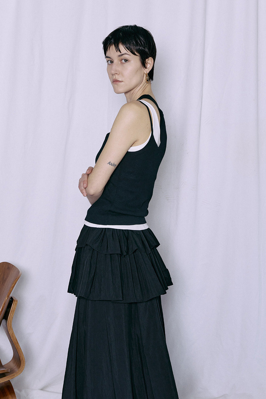 トップス Triple Layered Tank Top MAISON SPECIAL MAISON SPECIAL｜Sheer Drape layered Tank Top | Rakuten Fashion
