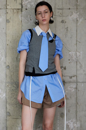 メゾンスペシャル/MAISON SPECIALの【予約販売】Motif Layered Tank Top/モチーフ付レイヤードタンクトップ(110100/110101)