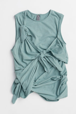 メゾンスペシャル/MAISON SPECIALの【予約販売】Knot Sleeveless Border T-Shirt/ノットノースリーブボーダーTEE