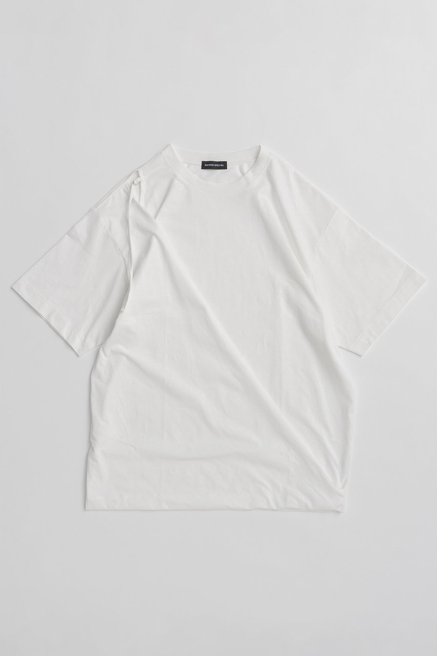 メゾンスペシャル/MAISON SPECIALの【予約販売】Asymmetrical Drape T-Shirt/アシンメトリードレープTEE(WHT(ホワイト)/21261415812)