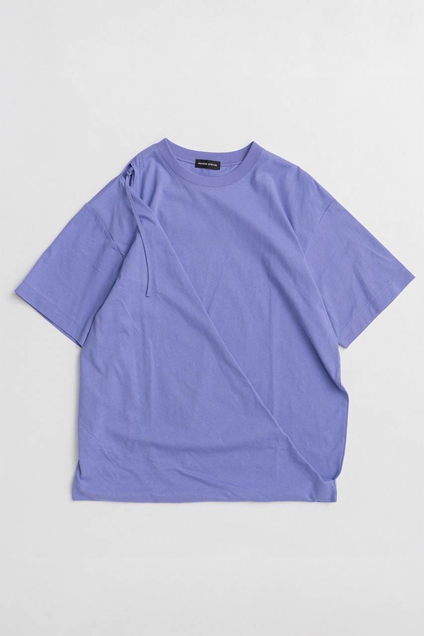 メゾンスペシャル/MAISON SPECIALのAsymmetrical Drape T-Shirt/アシンメトリードレープTEE(PPL(パープル)/21261415812)