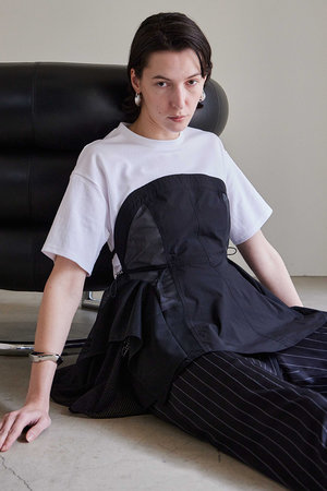 メゾンスペシャル/MAISON SPECIALの【予約販売】Mesh Docking T-Shirt/メッシュドッキングTシャツ(110100/110102)