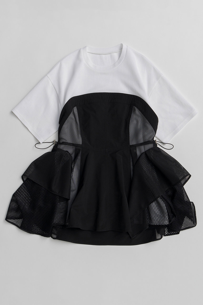 メゾンスペシャル/MAISON SPECIALの【予約販売】Mesh Docking T-Shirt/メッシュドッキングTシャツ(BLK(ブラック)/21261415814)