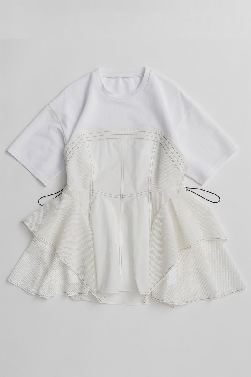 メゾンスペシャル/MAISON SPECIALの【予約販売】Mesh Docking T-Shirt/メッシュドッキングTシャツ(WHT(ホワイト)/21261415814)