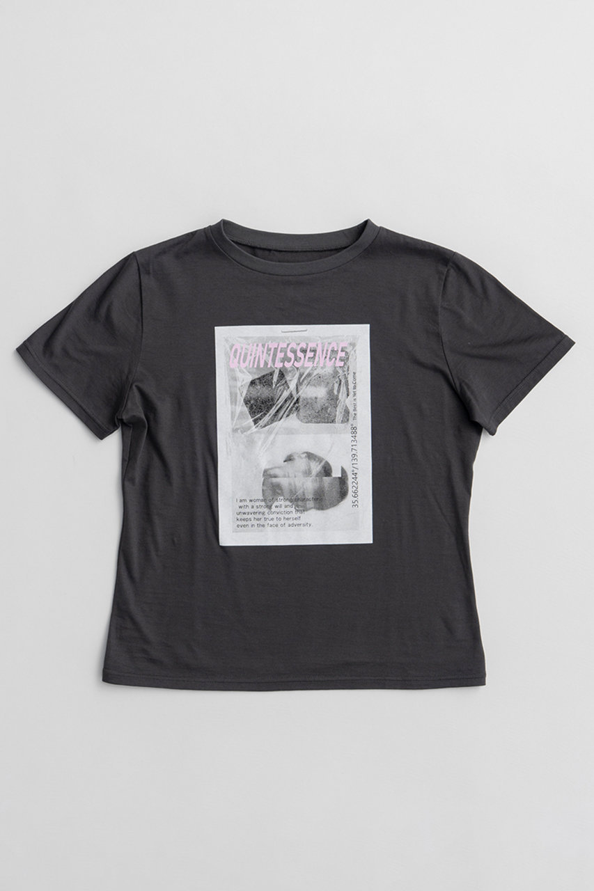 メゾンスペシャル/MAISON SPECIALの【予約販売】QUINTESSENCE Print T-Shirt/QUINTESSENCEプリントTEE(C.GRY(チャコールグレー)/21261416001)