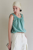 2WAY French Terry Gathered Top/2WAY裏毛ギャザートップス