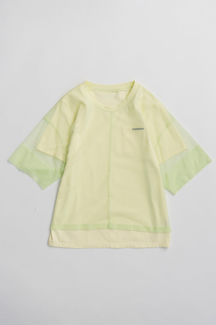 メゾンスペシャル/MAISON SPECIALの【予約販売】Sheer Layered T-Shirt/シアーレイヤードTシャツ(M.GRN(ミントグリーン)/21261416304)
