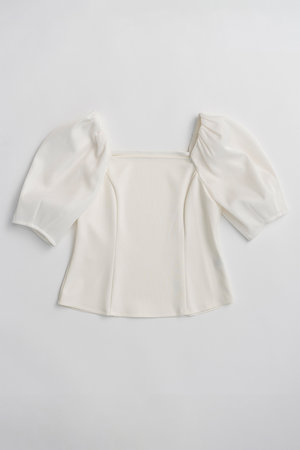 メゾンスペシャル/MAISON SPECIALの【予約販売】Mesh Bonded Sleeve Top/メッシュダンボールスリーブトップス(110100/110102)