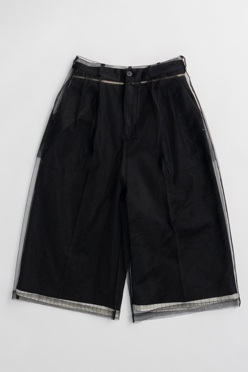 メゾンスペシャル/MAISON SPECIALの【予約販売】Tulle Layered Midi Pants/チュールレイヤードミモレパンツ(BLK(ブラック)/21261465209)