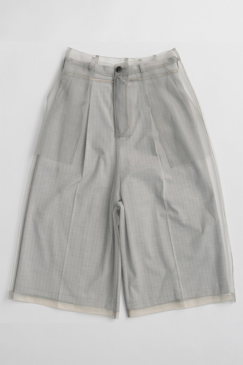 メゾンスペシャル/MAISON SPECIALのTulle Layered Midi Pants/チュールレイヤードミモレパンツ(L.GRY(ライトグレー)/21261465209)