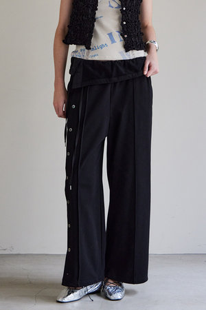 メゾンスペシャル/MAISON SPECIALのButton Slit Turn-Back Sweat Pants/ボタンスリットターンバックスウエットパンツ(110600/110601)