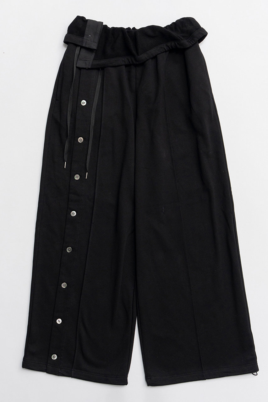 メゾンスペシャル/MAISON SPECIALのButton Slit Turn-Back Sweat Pants/ボタンスリットターンバックスウエットパンツ(BLK(ブラック)/21261465306)