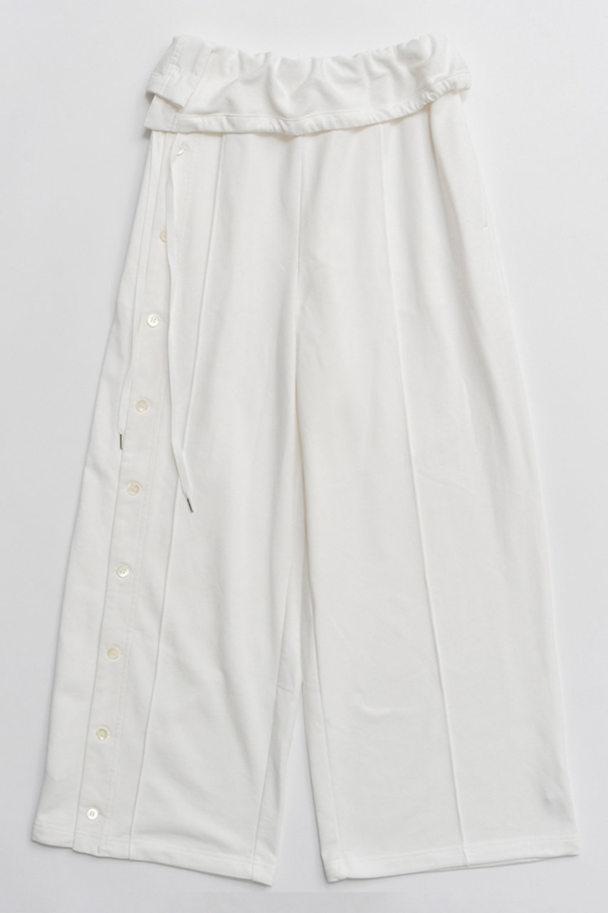 メゾンスペシャル/MAISON SPECIALのButton Slit Turn-Back Sweat Pants/ボタンスリットターンバックスウエットパンツ(WHT(ホワイト)/21261465306)
